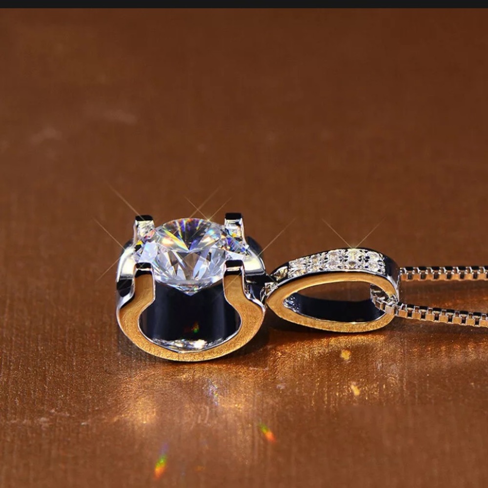 The Legacy 925 White Sapphire Solitaire necklace - Picture 6 of 9